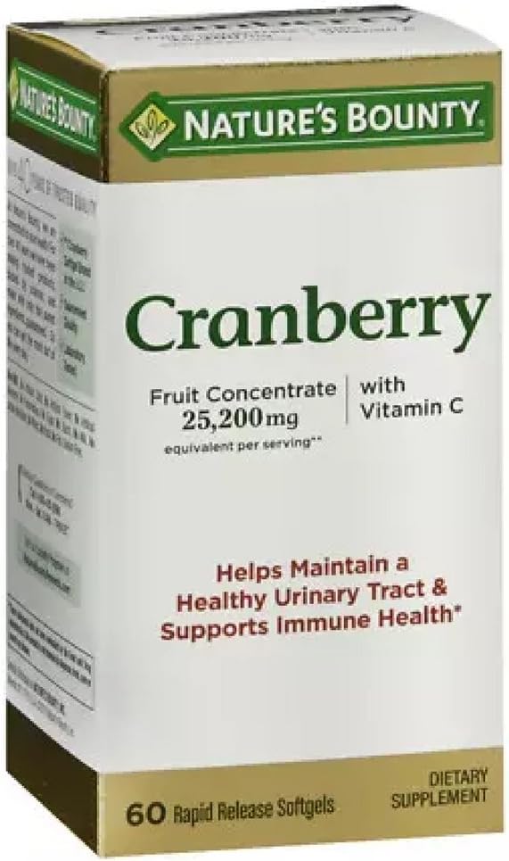 Nature's Bounty Cranberry Dieetsupplement 60 Zachte Gels (pakket van 4)