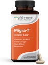 LifeSeasons Migra-T with Relieve-R - Supplément de prévention et de soulagement de la migraine - Soutien pour les maux de tête sévères - réduit la sensibilité à la lumière sonore et à l'odeur - Feverfew, White Willow, Magnesium Ginger & CoQ10
