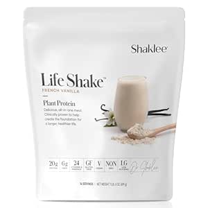 Shaklee Life ShakeTM Plant Protein Franse Vanille - Complete Maaltijden Vervanging met 20g Proteïne, 6g Vezel, 24 Vitaminen en Mineralen - Ondersteunt Zachtheid en gezond gewicht - Niet-GMO - 14 Servers
