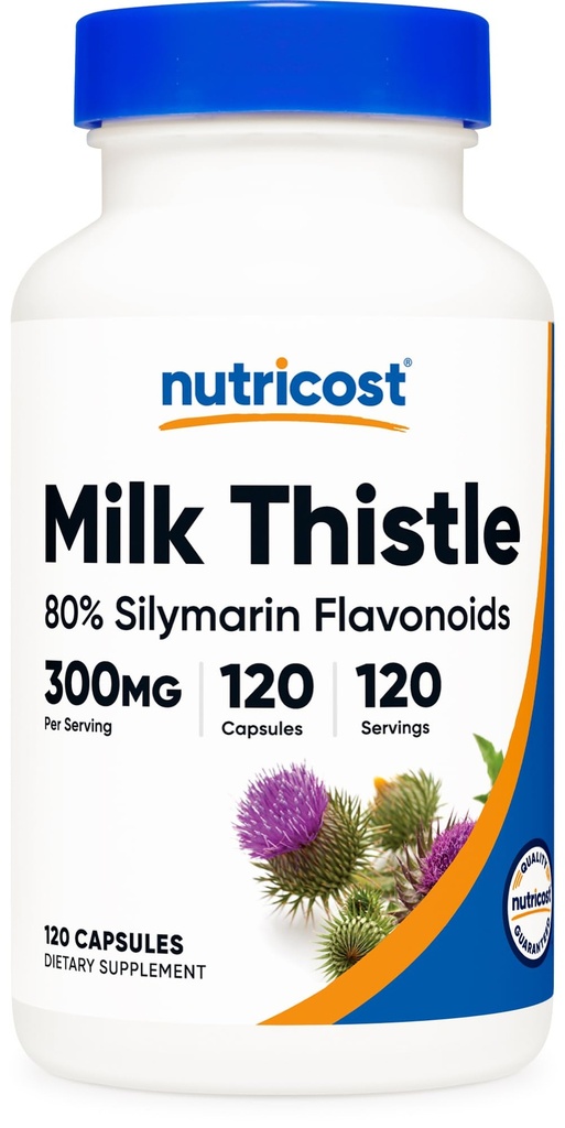 Nutricost Milk Thistle Capsules 300mg, 120 Capsules (80% Silymarin) - Glutenvrij & Non-GMO