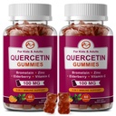 (2 Pack) Quercetine Gummies met bromelain, vlierbessen, zink en vitamine C - Kauwbare quercetin 700 mg supplement voor immuniteit, Allergie, Veroudering ondersteuning - Veganistische Gummies voor volwassenen & Kid