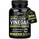 Capsules de vinaigre de cidre de pomme biologique + enzymes digestives et probiotiques (1500mg) 120 capsules) Pilules de vinaigre de cidre de pomme crue et supplément de fibre pour la santé de Gut, le soutien immunitaire, la digestion et la désintoxication