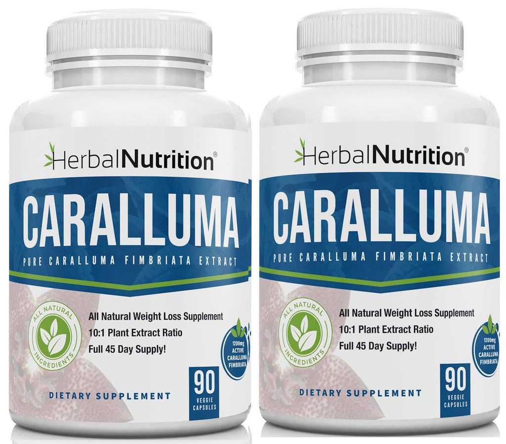 Kruidenvoeding Caralluma Fimbriata 180 Capsules Twee flessenverpakking Maximale sterkte 10:1 Extractratio 1200mg All-Natural Diet, Energie, Duurzaamheid en Gewicht Management Supplement