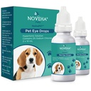 NOVEHA HydraPetTM Pink Eye Drops voor honden en katten en kunstmatige tranen met 2% natriumchloride, verlicht Corneal Edema & Pets Dry Eye Syndrome, geïrriteerde dierlijke ogen - 10ml (pakket van 2)