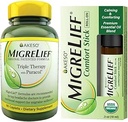 MigreLief Migraine Combo pour adultes et adolescents - Supplément quotidien et huiles essentielles rouler