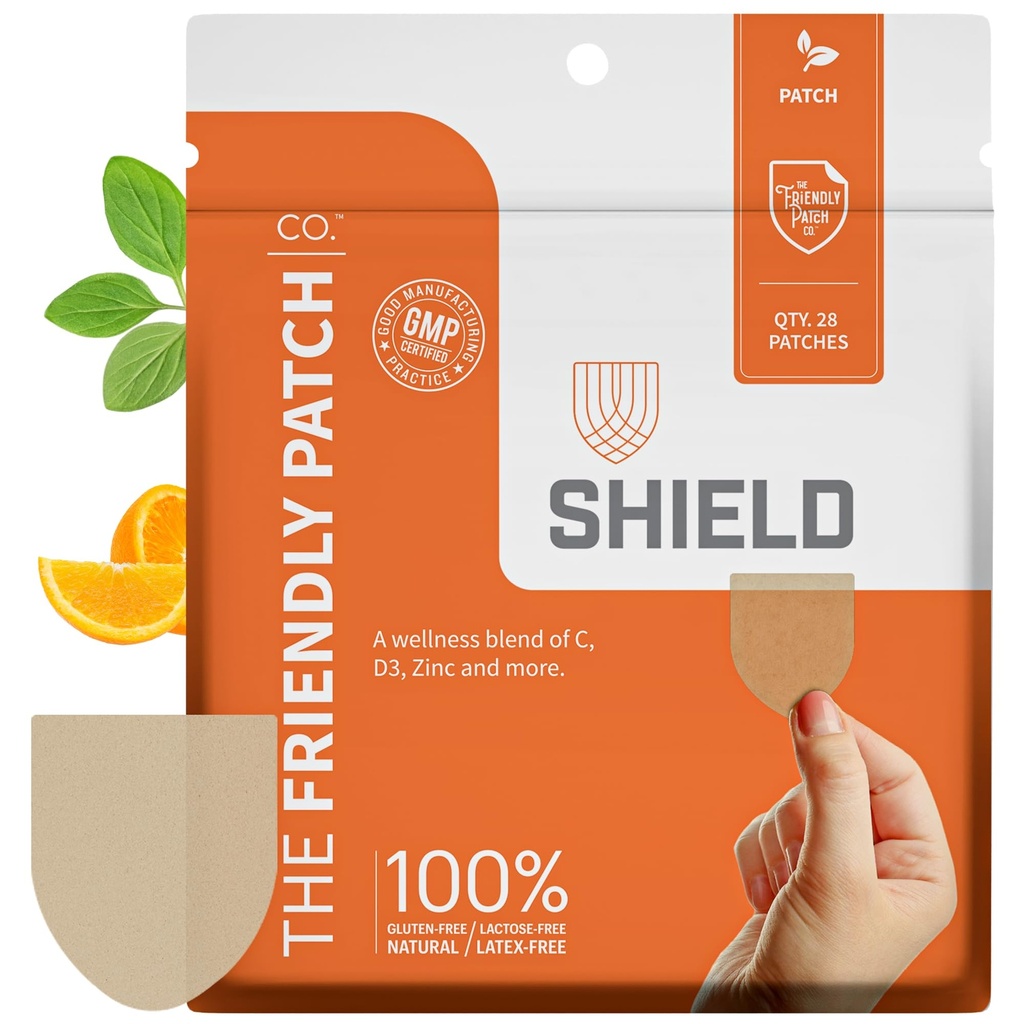 The Friendly Patch Shield Immunity Support Patch Draagbare Immunity Boosters voor volwassenen met vitamine D3, C en zink 28 Immunity Boost Patches