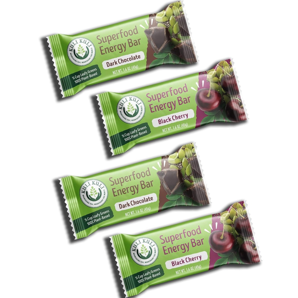 Kuli Kuli Moringa Powder Energy Bars - Glutenvrije Vegan Snack Bars - Plant Based Energy Bars, 1.6 Ounce Moringa Bars, Variety, 6 Pack