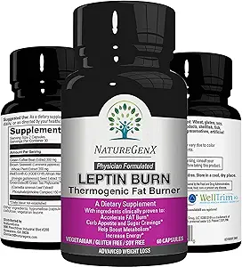 Leptin Burn - Thermogene vetbrander, appetietonderdrukmiddel, energiebooster & Metabolisme Booster voor gewichtsverlies - Dieetpillen die snel werken voor vrouwen en mannen - 60 Slim Pillen, Glutenvrij