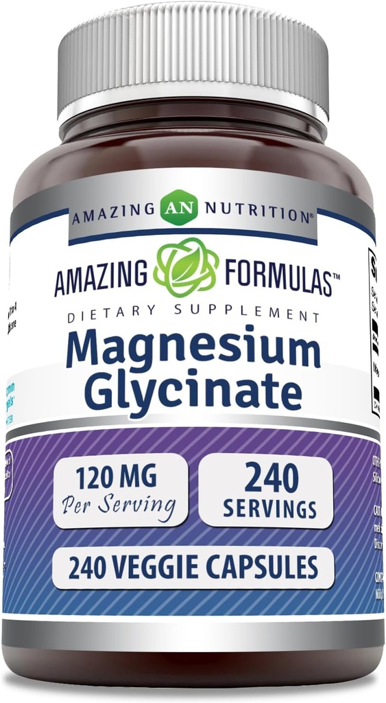 Verbazingwekkende Formules Magnesium (Glycinate) 120 mg Per Serving Supplement 