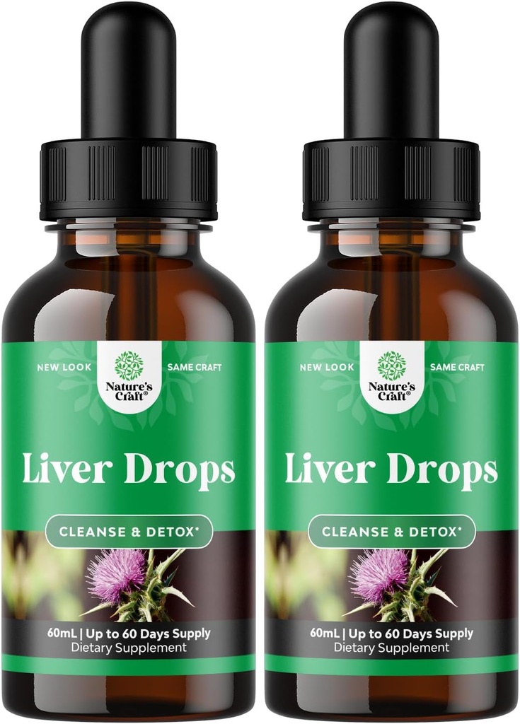 Leverondersteuning Melkdistel Tinctuur - Herbal Milk Thistle Liquid Blend with Astragalus Root for Liver Detox Cleanse & Repair - Cleanse Detox Drops with Shiitake Maitake & Cordyceps (2 Pack)