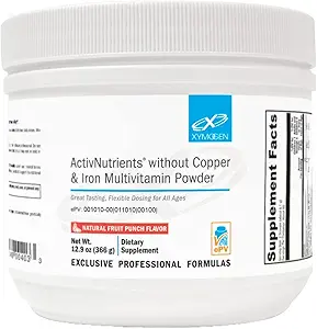 XYMOGEN ActivNutrients sans poudre de multivitamine de cuivre et de fer - punch de fruits (12,9 oz)