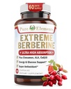 Extreme Berberine Plus avec ALA, Coq10, Turmeric, Cannelle, Bitter Melon, Banaba Leaf, Panax coréen, Royal Jelly et autres 21 herbes pour la santé du sucre de sang et la santé et l'immunité