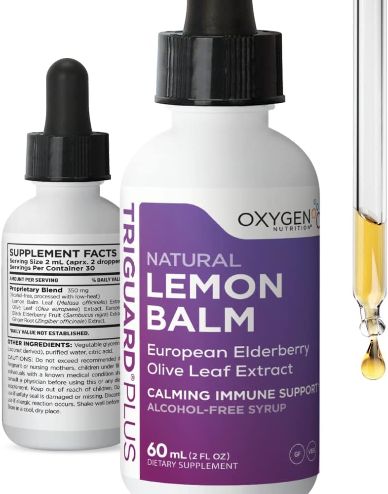 TriGuard Lemon Balm Plus - Lemon Balm Extract, Vlierbessen, Olive Leaf Extract Tinctuur 2 fl oz 