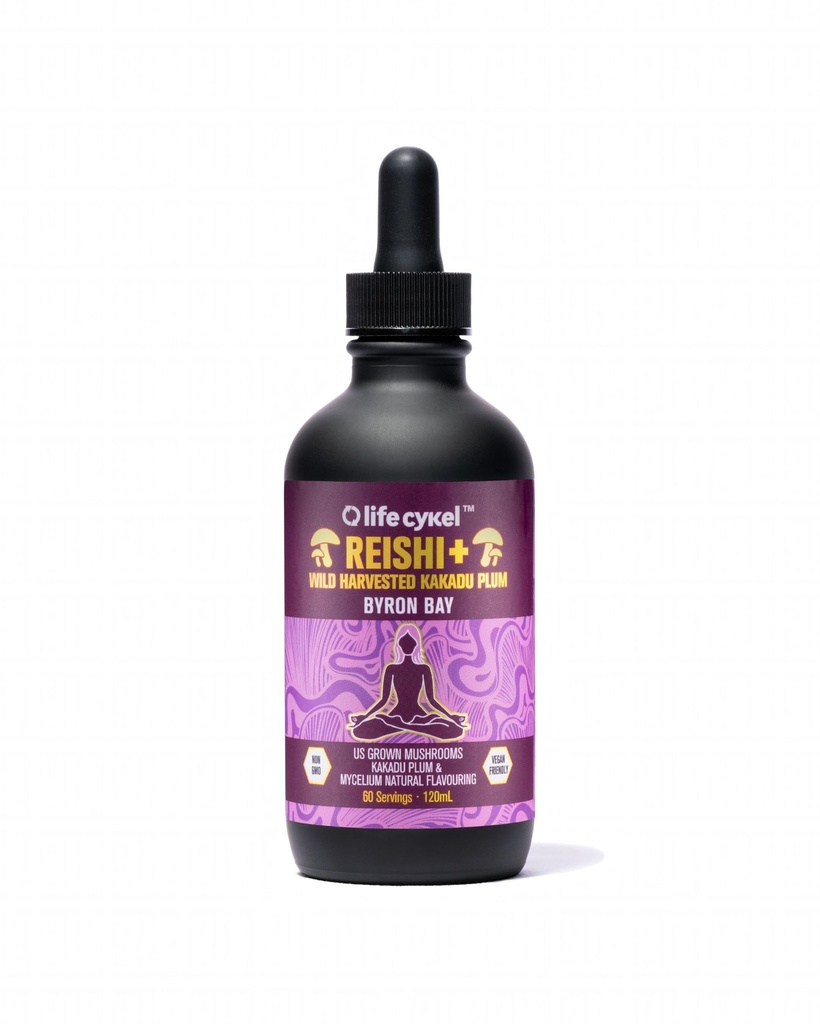 Life Cykel - Reishi Mushroom Extract met Wild Kakadu Plum - Krachtige Immune & Slaap Ondersteuning Supplement, Vitamine-C Rich Adaptogen Mushroom Drops - 4 Fl Oz