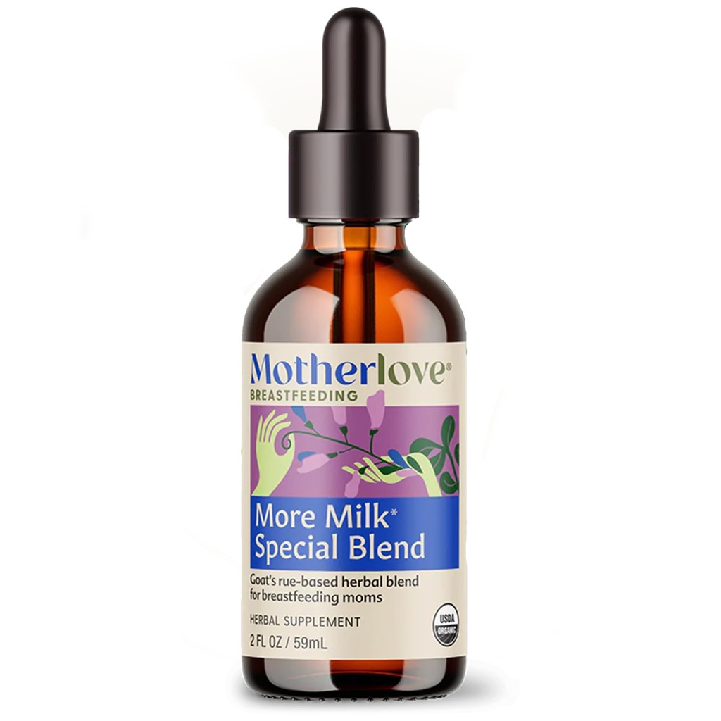 Motherlove Plus Mélange spécial de lait (2 Once Teincture) Supplément d'allaitement à base de plantes avec/vote , Rue pour construire le tissu mammaire et soutenir l'approvisionnement en lait maternel — USDA certifié biologique, végétalien, casher, sans soja