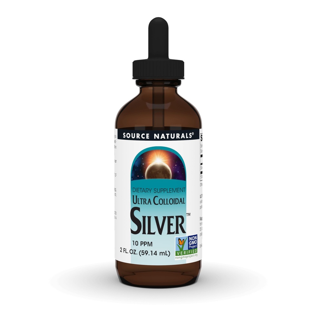Bron Naturals Ultra Colloïdaal Zilver - Liquid Supplement voor Immuun Systeem Ondersteuning - 2 oz