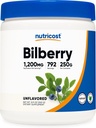 Poudre de bilberry Nutricost 250 grammes - sans gluten et sans OGM