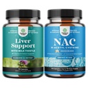 Bundel van Lever Reiniging Detox & Reparatie Formule en NAC Supplement N-Acetyl Cysteine 600mg - Herbal Lever Ondersteuning Supplement met Melkdistel - Hoge Absorptie NAC 600 mg Capsules Glutathion