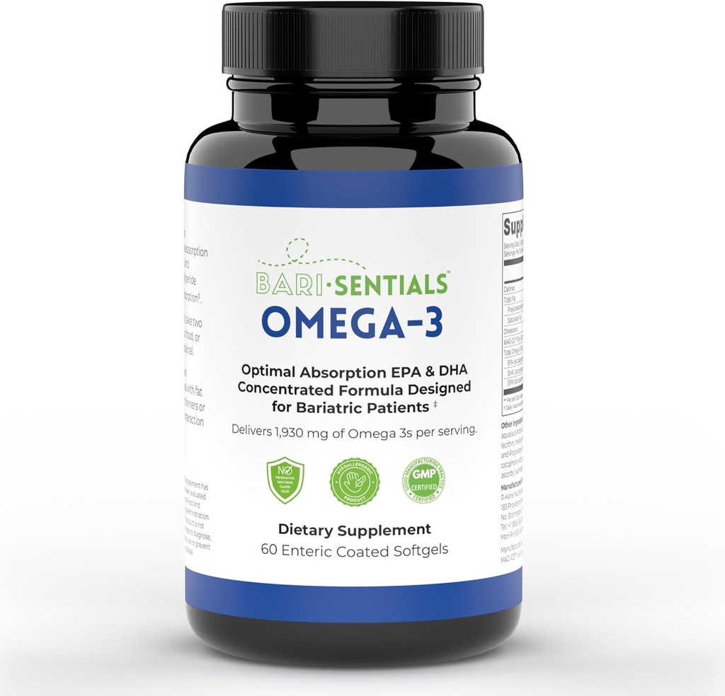 R-Kane Nutritionals Barisentials Omega-3 Supplement - 1.930mg EPA & DHA Per Serving-Ontworpen voor patiënten met een hoge absorptie MAG-03 Technologie - 60 gecoate Softgels (1-maandvoorraad)