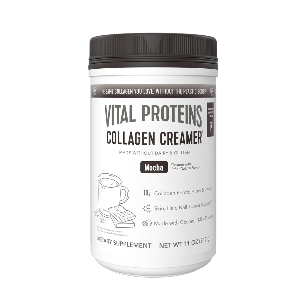 Vitale eiwitten Collageen Peptides Powder - Mocha Coffee Creamer voor haar, huid en nagels ondersteuning, 11,2 Oz