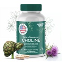 Choline Bitrate 500MG - Premium Choline Supplementen - Liver Support Supplement & Gallblad Supplementen - Colina Supplemento 500 mg Orgánica - Hersen Vitamine voor Geheugen en Focus - 60 Choline Caps