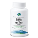 Aarde's Splendor Biotin 10.000 mcg + Keratine 25mg, bevordert gezonde haren, sterke nagels en huidondersteuning, 60-daagse levering