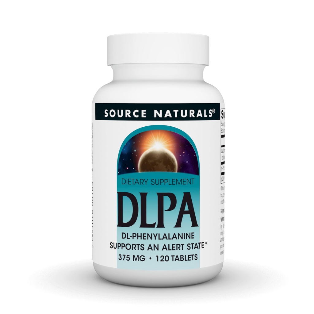 Bron Naturals DLPA DL-Fenylalanine, Ondersteunt een waarschuwingstoestand* - 375 mg -120 tabletten