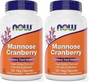 Nourriture Mannose Cranberry, 120 Capsules (paquet de 2) - avec CIP - 450 mg dMannose, 250 mg Cranberry entier - Santé urinaire* - Supplément végétalien amical, non-OGM