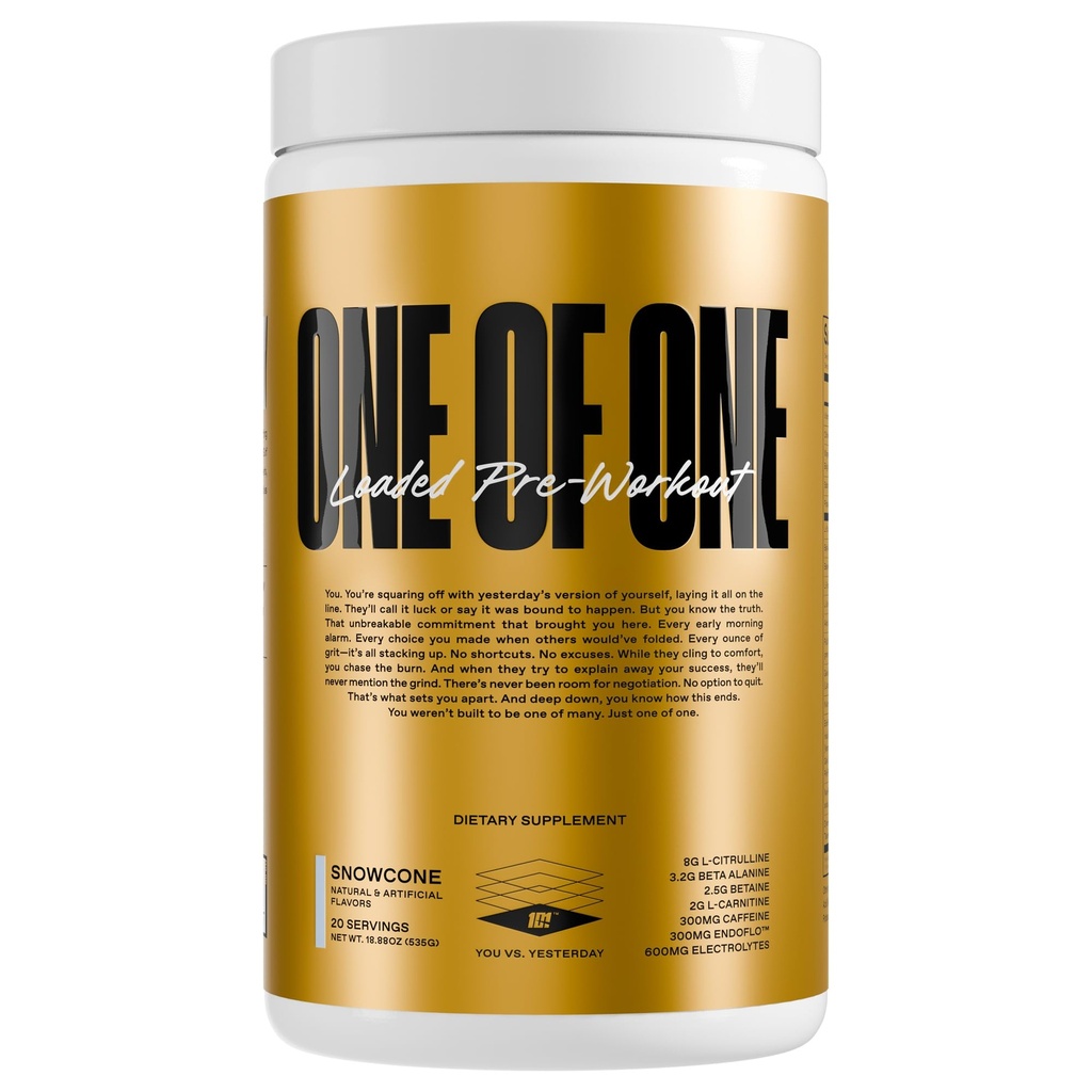 ÉÉN VAN EEN geladen pre-workout .High-stim Energy, Focus & Endurance met EndoFloTM, Genius PureTM Alpha GPC, NeuroRushTM, Dynamine®, Geen Crash, Glutenvrij Snow Cone