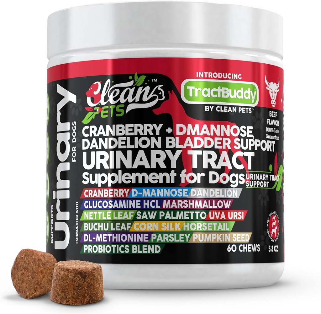 Cranberry voor honden Urinaire traktatie ondersteuning D-Mannose UTI Bladder Stenen Dandelion Glucosamine HCL Marshmallow Nettle Leaf Saw Palmetto Uva Ursi Buchu Horsetail Methionine petrol Supplement