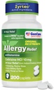 GenCare - Cétirizine HCL 10 mg (200 Caplets) - Pilules antiallergiques 24 heures - Médicament Allergique OTC générique non somnolent - Antihistaminique pour Éternuer, Nez Runny et Yeux Itchy - Zyrtec Générique
