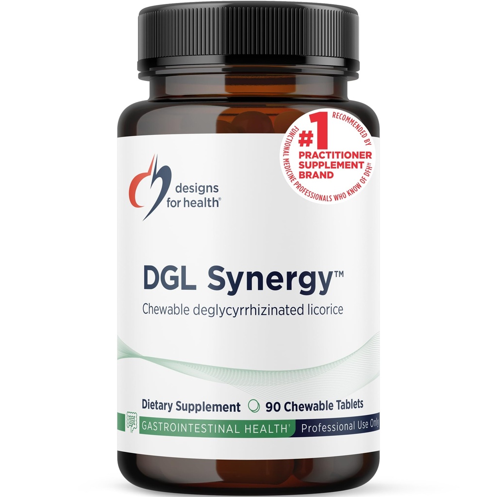Designs for Health Deglycyrrizinated Licorice Root Chewables - DGL Synergy 500mg Licorice Supplement to Support Digestie - Pleasant-Tasting, Non-GMO + Sugar Free (90 Kauwtabletten)