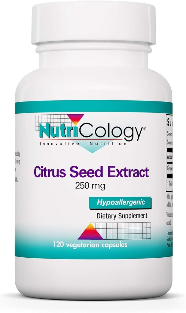Nutricologie Citruszaad Extract Supplement - Grapefruitzaad Extract 500mg, Ondersteunt Metabole Functie, Contaminant Vrij, Vegetarische Capsules - 120 Tellen