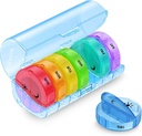Sukuos Large Weekly Pillen Organizer 2 keer per dag, Dagelijkse Pillen Box 7 Dag Gemakkelijk te openen met dubbele bescherming, AM PM Pillen Case voor Geneeskunde/Vitamine/Visolie/Supplements (Blauw)