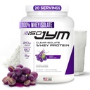 JYM Supplement Science Iso JYM Grape, 90 Calorieën, 100% Wei Protein Isolaat, Zero Fat, Zero Sugars, Mixes Clear, voor vrouwen & mannen, 20 Servers