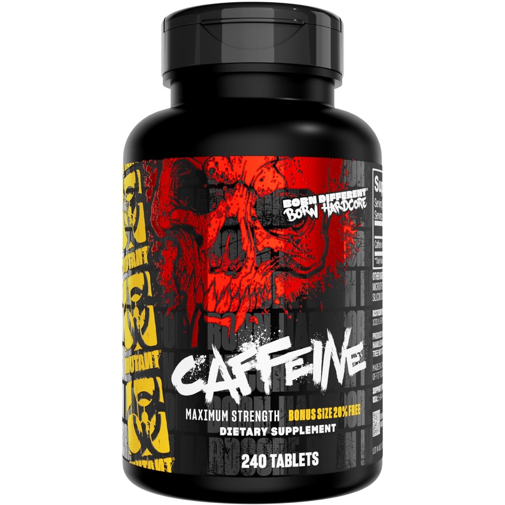 Mutant Caffeine Pillen Puur Caffeine Supplement voor het stimuleren van energie, focus, geestelijke alertheid, prestaties, en duurzaamheid Vermindert vermoeidheid en herstelt Wakefulness 240 tabletten