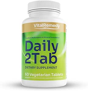 Daily2Tab - Alles wat je nodig hebt Multivitamine Plus Multiminerale formule. 26 essentiële voedingsstoffen voor vrouwen en mannen, 60 tabletten