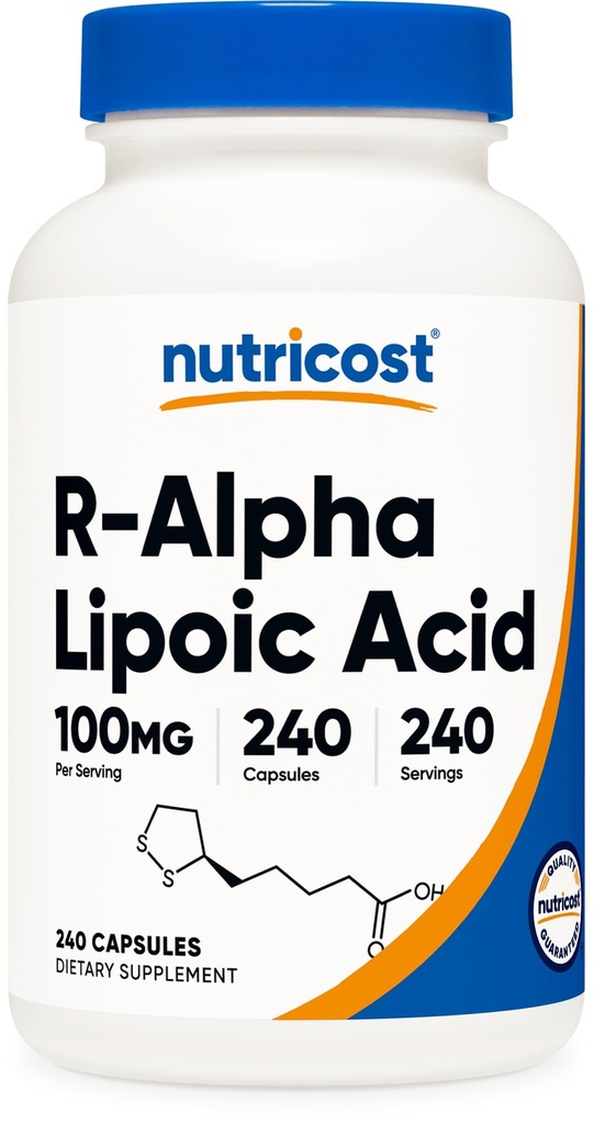 Nutricost R-Alfa Lipoïne Acid 100mg, 240 Capsules - Veggie Caps, Vegan, Non-GMO, Glutenvrij
