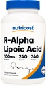 Nutricost R-Alfa Lipoïne Acid 100mg, 240 Capsules - Veggie Caps, Vegan, Non-GMO, Glutenvrij