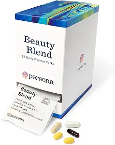 Persona Nutrition Beauty Blend Vitamin Pack for Hair, Skin & Nails (28 Pack) – Includes Hyaluronic Acid, Collagen, Borage with Saffron & Vitamin C
