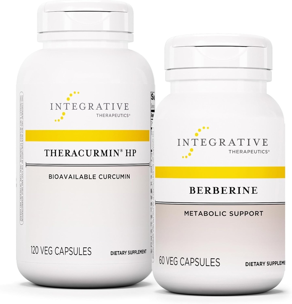 Integrative Therapeutics Bundle with Berberine, 60 Capsules & Theracurmin HP, 120 Capsules - Berberine for Metabolic Support* - Theracurmin Supplement Dat is 27x meer Biobeschikbaarheid*