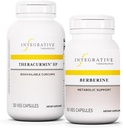 Ensemble Thérapeutique Intégrative avec Berberine, 60 Capsules et Theracurmin HP, 120 Capsules - Berberine pour le soutien métabolique* - Theracurmin Supplément C'est 27x Plus Biodisponible*