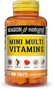 MASON NATUURLIJKE Mini Multivitaminen, Vitaminen A, C, D3, E, B1, B2, B3, B6, B12, Folaat en Calcium voor de algehele gezondheid, 1 jaar levering
