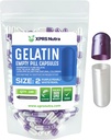 XPRS Nutra Maat 2 Lege capsules - 100 Telle Lege Gelatine Capsules - Pillen DIY Capsule Vulling - Pure Bovine Pill Gel Caps for Do-It-Yourself Supplements (Pearl Purple/White)