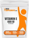 BulkSupplements.com Vitamine E 400 IE Poeder - als D-Alpha Tocoferol, Vitamine E Supplementen - Glutenvrij, 500mg per portie, 500g (1.1 lbs) (verpakking van 1)