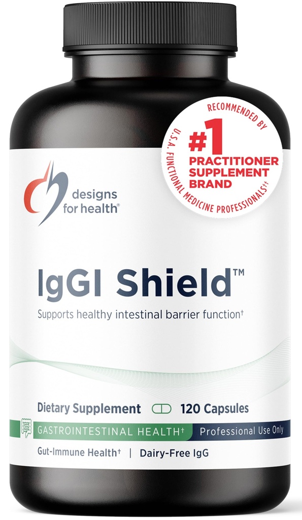 Designs for Health IgGI Shield - Gut Health & Immune Support Powder with Dairy-Free ImmunoLin Immunoglobuline and NAG - Help Bind & Verwijder Toxins and Fortify the Intestinal Barrier (120 Capsules)