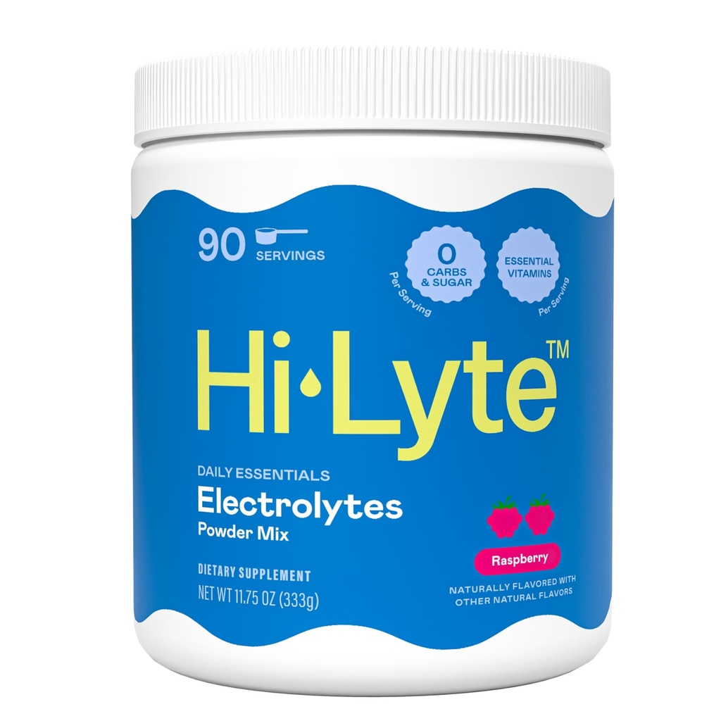 Hi-Lyte Raspberry Electrolyte Powder, Daily Hydration Supplement Drink Mix, 90 Servings  Glutenvrij Ondersteunt Keto Licht verfrissende smaak