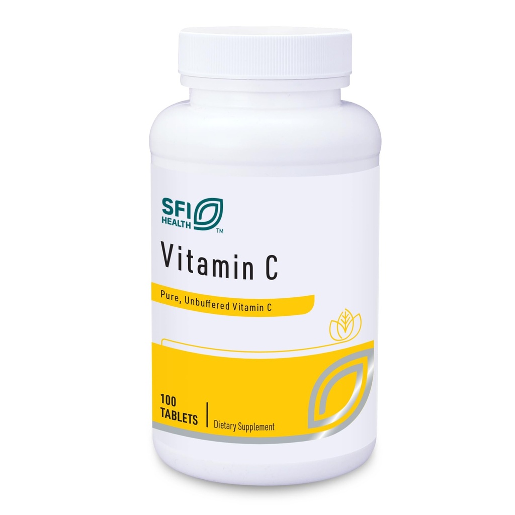 Klaire Labs SFI Health Vitamine C - 1000 Milligram L-ascorbinezuur in gecoate tabletten ter bescherming tegen oxidatie (100 tabletten)