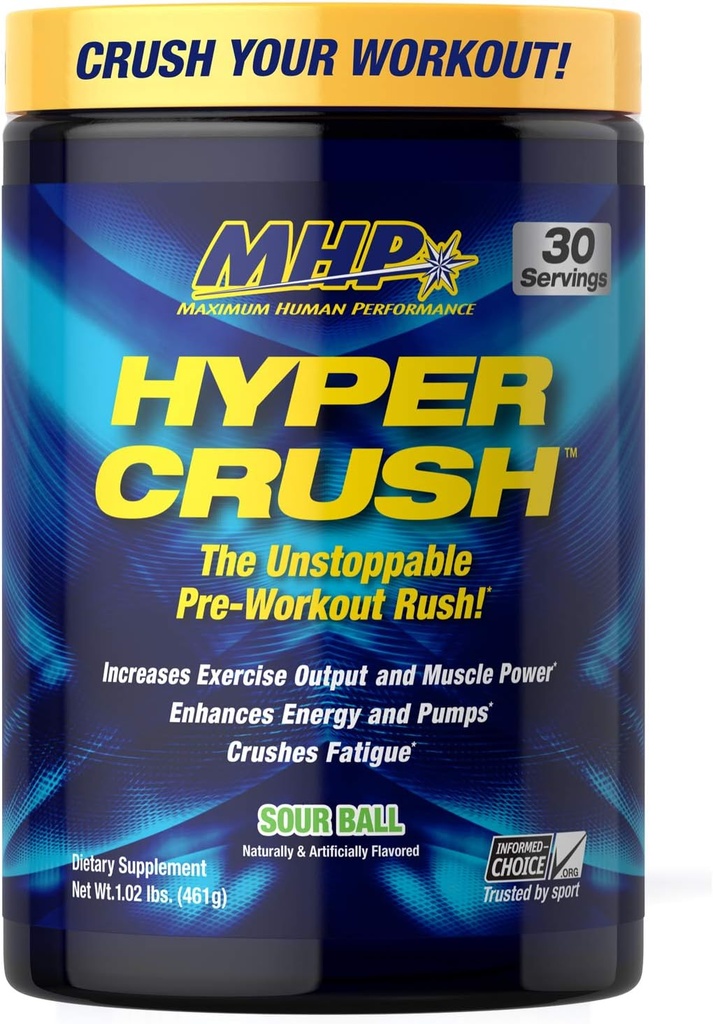 Mhp Bcaa Strong Pre, Intra, Post Workout Drink, Natuurlijke gefermenteerde aminozuren, Leucine, Muscle Recovery, Sour Ball, 30 porties