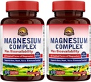 Vitalitown Magnesium Complex 2 Packs, 240 Capsules, NSF Certified Magnesium Glycinate, Malate, Taurate & Citrate, Chelated Forms, High Absorptie, Bone, Heart, Sleep & Digestie